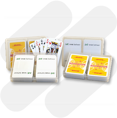 2 speelkaarten spellen bedrukt in kunststof doosje
