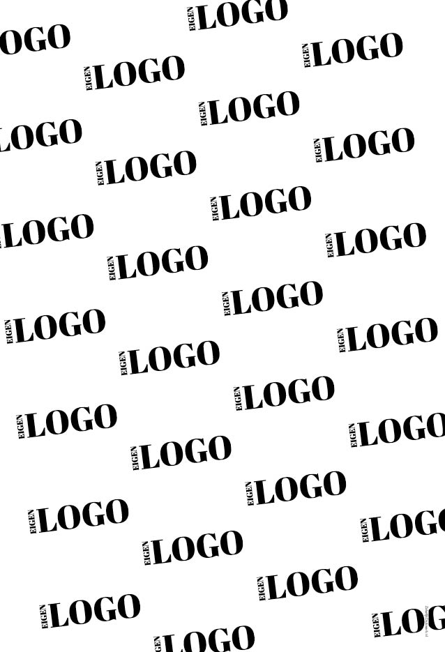 Logo op bedrukt vetvrij papier. Deze diagonale indeling iwordt vaak gekozen. Voorbeeld 6