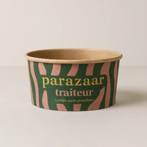 Bedrukte food bowl 1000 ml van kraft karton met logo
