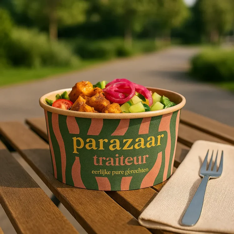 Poke bowl bedrukken met logo voor take-away en salades
