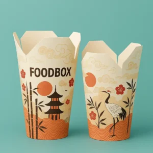 Foodbox bedrukken met logo voor noodles en take-away