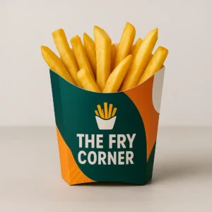 Bedrukt frietbakje op neutrale achtergrond – frietbakje bedrukken