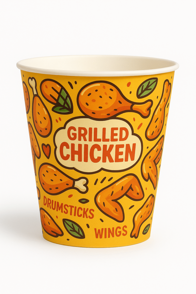 Bedrukte food buckets