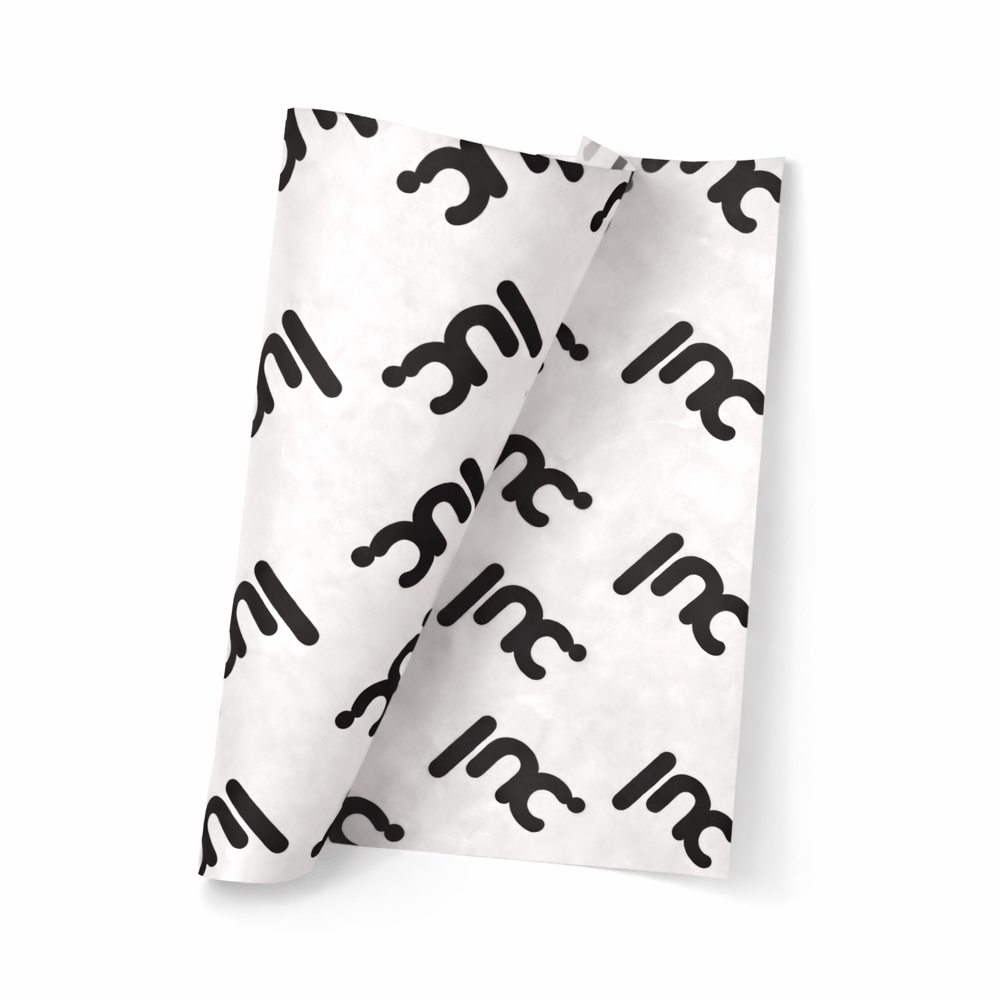 Bedrukt wit vetvrij papier op maat - 50 grams Greaseproof.