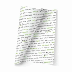Wit vetvrij papier bedrukt met logo voor horeca presentatie