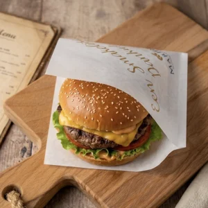 Bedrukt hamburgerzakje met logo voor foodtruck