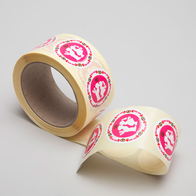 Label dispenser box voor stickers op rol